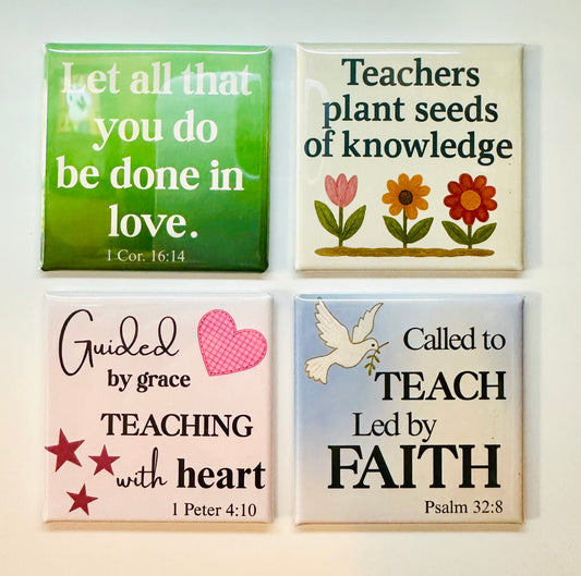 Faith-Based Teacher Magnet Set – Inspiring Mini Messages for the Classroom