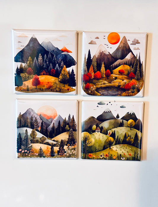 Folk Art Mountain Scenes